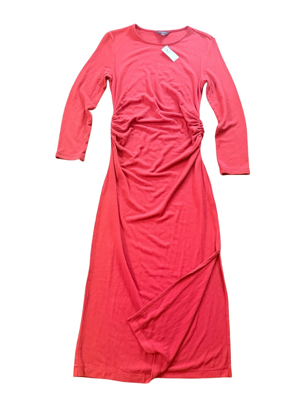 Banana Republic Coral Long Sleeve Ruched Midi Dress - Picture 3 of 6
